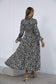 Anna-Kaci V Neck Collar Bishop Sleeve Floral Print High Low Dress for Women