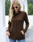 Anna-Kaci Waffle Knit Cowl Neck Pullover Top Front Pocket Pouch Long Sleeve for Women Large 8-10 / Beige