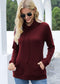 Anna-Kaci Waffle Knit Cowl Neck Pullover Top Front Pocket Pouch Long Sleeve for Women Large 8-10 / Burgundy