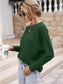 Anna-Kaci Waffle Knit One Off Shoulder Long Sleeve Top Solid Color for Women