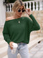 Anna-Kaci Waffle Knit One Off Shoulder Long Sleeve Top Solid Color for Women