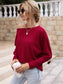 Waffle Knit One Shoulder Long Sleeve Top