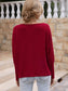 Anna-Kaci Waffle Knit One Off Shoulder Long Sleeve Top Solid Color for Women