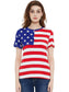 Anna-Kaci Women's Round Neck American USA  Flag Top July of 4th Patriotic T-Shirt Blouse | Anna-Kaci