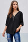 Anna-Kaci Zip Up Cuffed Sleeve Casual Blouse Lightweight for Women Black / Small 0-4