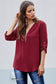 Anna-Kaci Zip Up Cuffed Sleeve Casual Blouse Lightweight for Women Love Red / Small 0-4