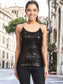 Strap Sequin Metal Chain Shiny Camisole Tank Top