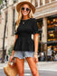 Shirred Peplum Hem Blouse