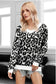 Leopard Print Contrast Binding Sweater