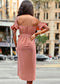 Ruffle Off-Shoulder Button Dress