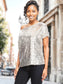 One Shoulder Cap Sleeve Sequin Top