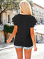 Tiered Short Sleeve Eyelet Shirt