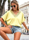 Scallop Lace V Neck T-Shirt