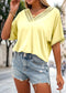 Scallop Lace V Neck T-Shirt