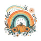 Pumpkin & Sunflowers Rustic Rainbow T-Shirt, Sun-Kissed Horizon, Nature's Splendor, Boho Shirts ,Oversized Shirts, Retro Fall, Pumpkin Patch