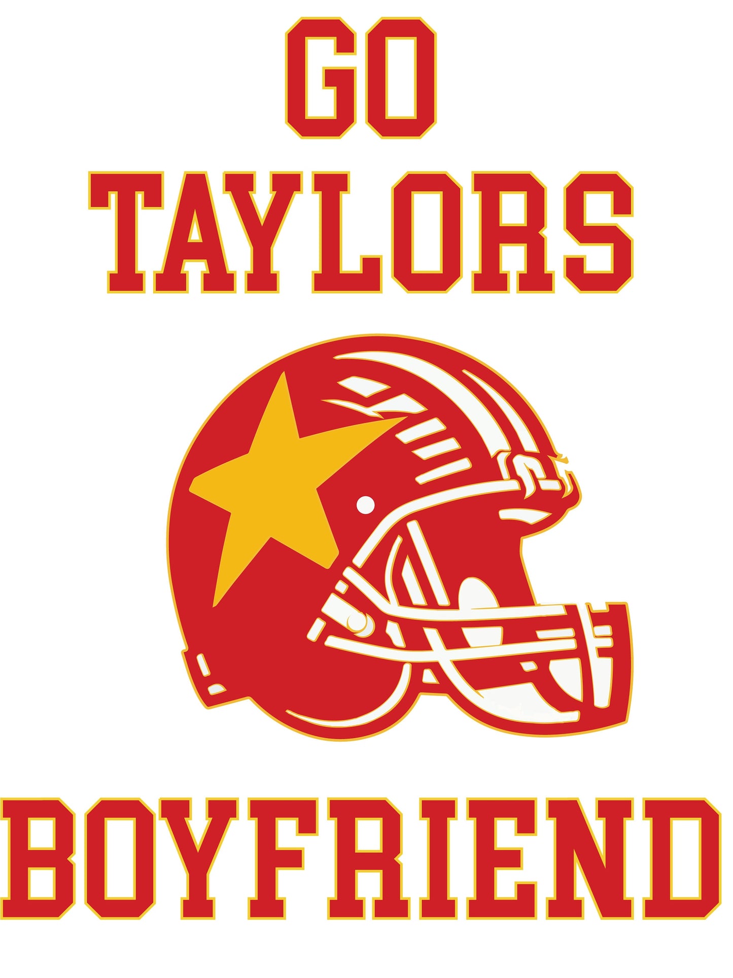 Go Taylor Swift Boyfriend Girl Game Day KC Chiefs T-Shirt - Helmet, Star Logo, Cheerleader Vibes, Swiftie, Game Day, Football Tee