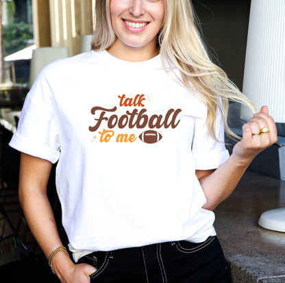 Talk Football To Me Sparkles Retro Sports Girl Tee - Game Day Ready, Sports Event Charm, Sports Day, Football Tee, Let's Go Team