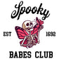 Spooky Babes Club Skeleton & Butterfly T-Shirt - Sporty, Chic, Halloween Party Shirt, Retro Halloween,  Spooktacular, Fall Shirt