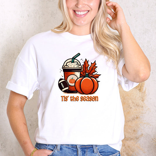 Tis The Season for Starbucks PSL and Game Day T-Shirt - PSL, Football, Autumn Delight, Game Day Event, Sports Event, Coffee Lover, Autumn
