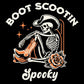 Boot-Scootin Spooky Cowboy Skeleton Tee - Western Vibes, Ivory & Orange Rose, Retro Halloween, Vintage Halloween t-Shirt, Halloween Tee