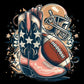 Western Boots & Football Game Day Tee - Fiery Fireworks, Starry Western Style, Game Day, Celebrate Your Team, Cowboy Boots