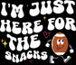 I'm Just Here for the Snacks Retro Football Tee - Game Day Fun, Funny Tee, Snack Lover, Retro Tee, Tailgate Tee