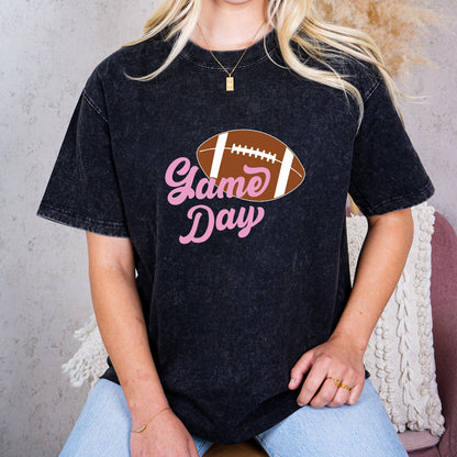 Game Day Groove Pink Font Tee - Football Backdrop, Sports Event Vibes, Tail Gate Tee, Football Tee, Sports Tee, Sports Girl