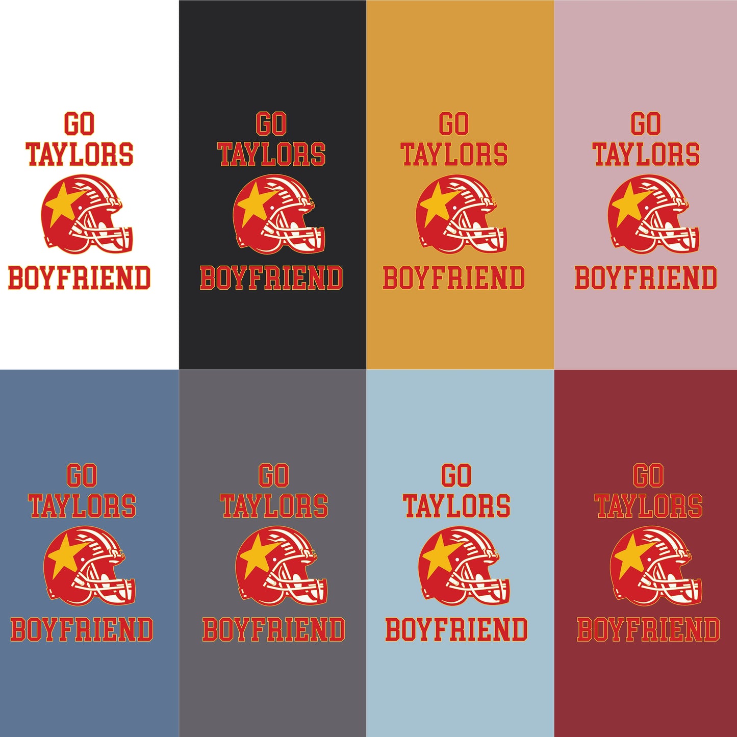 Go Taylor Swift Boyfriend Girl Game Day KC Chiefs T-Shirt - Helmet, Star Logo, Cheerleader Vibes, Swiftie, Game Day, Football Tee