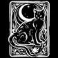 Mystic Cat Tarot Card T-Shirt - Moon and Stars, Acid Wash, Gothic Aesthetic, Retro Halloween, Cat Lover, Moonlight Child