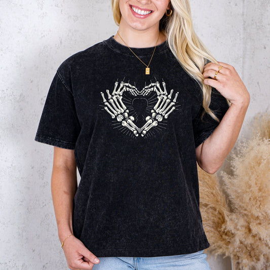 Gothic Romance Skeleton Heart Tee - Rustic Bohemian Glow, Unique Love, Vintage T-Shirt, Skelton, Key To My Heart, Gothic Love