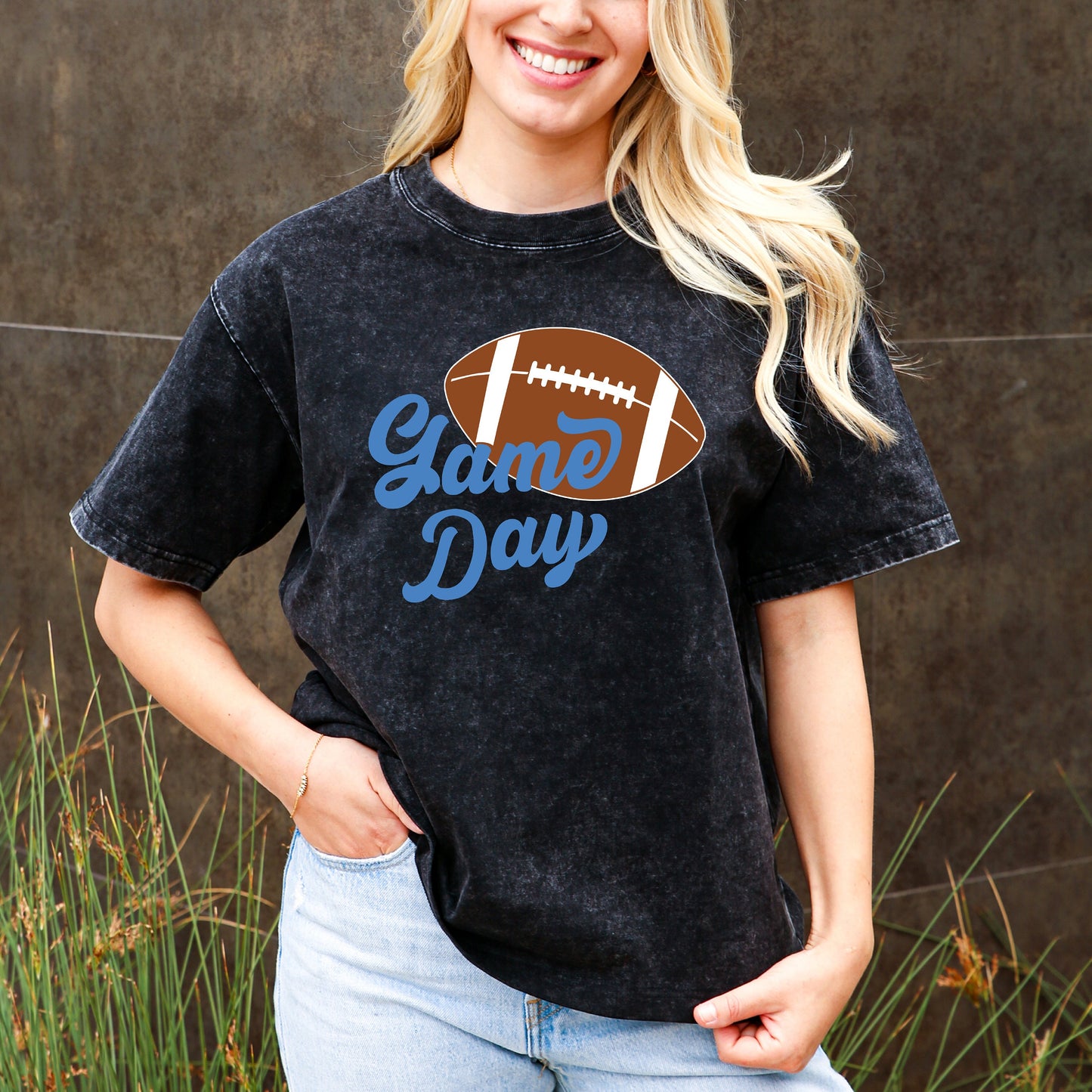Game Day Groove Blue Font Tee - Football Backdrop, Sports Event Vibes, Tail Gate Tee, Football Tee, Sports Tee, Sports Girl
