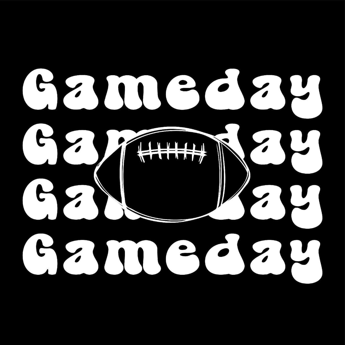 Game Day White Font Tee - Football Backdrop, Sports Event Vibes, Tail Gate Tee, Football Tee, Sports Tee, Sports Girl, White Font, Acid Tee