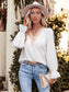 Lace Design V Neck Top